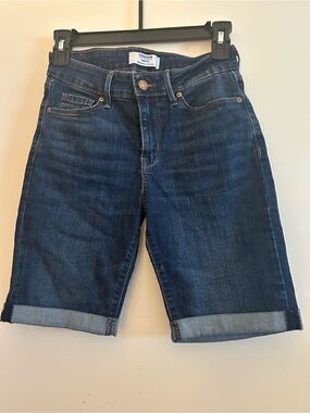 Levi's Women's Dark Indigo Rolled-Hem Denim Bermuda Shorts
